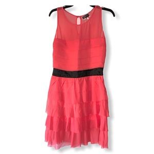 NWT Lipsy London Coral Color Chiffon Dress